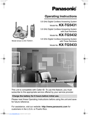 Panasonic KX-TG5431 Operating Instructions Manual