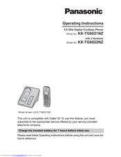 Panasonic KX-TG6021NZ Operating Instructions Manual