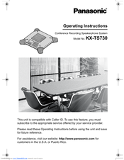 Panasonic KX-TS730S - Conference Phone - Titanium Operating Instructions Manual