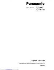 Panasonic TC-1401ZR Operating Instructions Manual