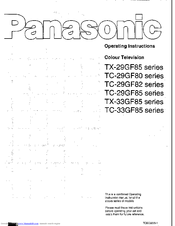 Panasonic TC-29GF85 Series Operating Instructions Manual