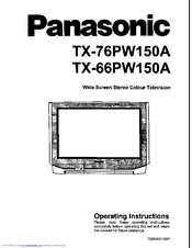 Panasonic TX-76PW150A Operating Instructions Manual