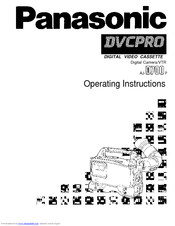Panasonic AJD700P - DIGITAL VIDEO CAMERA Operating Instructions Manual