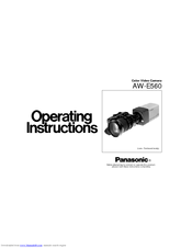 Panasonic AWE560 - COLOR VIDEO CAMERA Operating Instructions Manual