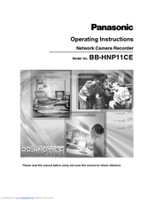 Panasonic BB-HNP11CE Operating Instructions Manual