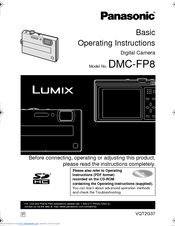 Panasonic DMC FP8K - Lumix Digital Camera Operating Instructions Manual