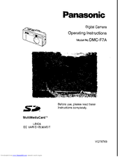 Panasonic DMC-F7A Operating Instructions Manual