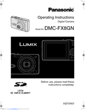 Panasonic Lumix DMC-FX8GN Operating Instructions Manual