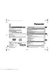 Panasonic DVD-S32 Operating Instructions Manual