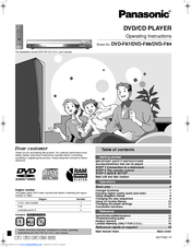 Panasonic DVD-F87 Operating Instructions Manual