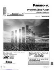 Panasonic DVDRA60 - DIG. VIDEO DISCPLAYE Operating Instructions Manual