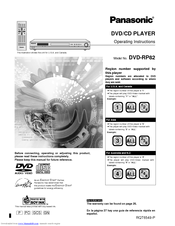 Panasonic DVDRP82 - DIG. VIDEO DISC PLAY Operating Instructions Manual