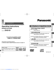 Panasonic DVDS1 - PORTABLE DVD PLAYER Operating Instructions Manual