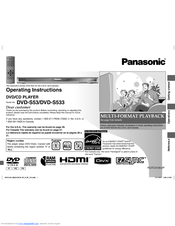 Panasonic DVDS53 - DVD/CD PLAYER Operating Instructions Manual