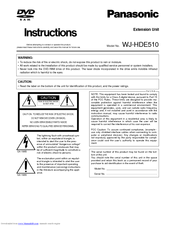 Panasonic WJHDE510 - EXTENTION BOARD Instructions Manual