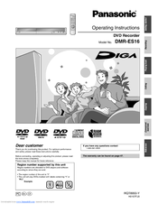 Panasonic Diga DMR-ES16 Operating Instructions Manual