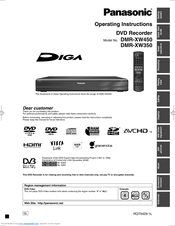 Panasonic Diga DMR-XW450 Manuals | ManualsLib