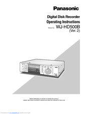 Panasonic WJ-HD500B Operating Instructions Manual