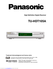 Panasonic TU-HDT105A Operating Instructions Book Manual