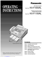 Panasonic KX-F1000AL Operating Instructions Manual