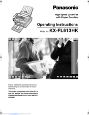 Panasonic KX-FL613HK Operating Instructions Manual