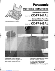 Panasonic KX-FP141AL Operating Instructions Manual
