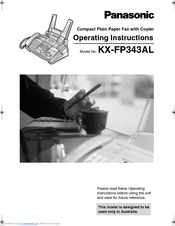 Panasonic KX-FP343AL Operating Instructions Manual