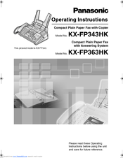 Panasonic KX-FP343HK Operating Instructions Manual