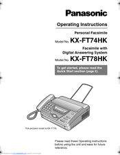Panasonic KX-FT78HK Operating Instructions Manual