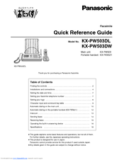Panasonic KX-PW503DL Quick Reference Manual