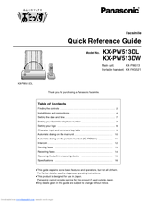 Panasonic KX-PW513 Quick Reference Manual
