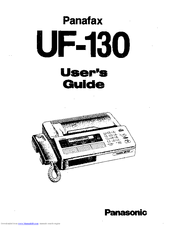 Panasonic Panafax UF-130 User Manual