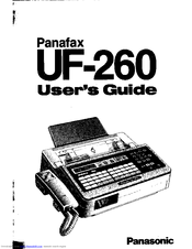 Panasonic Panafax UF-260 User Manual