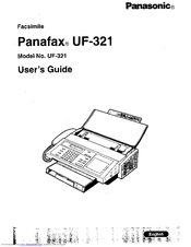 Panasonic PANAFAX UF-321 User Manual