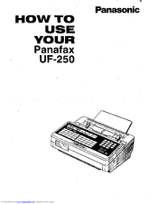 Panasonic Panafax UF-250 User Manual