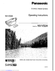 Panasonic NV-VS3A Operating Instructions Manual