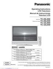 Panasonic Viera TC-32LE60 Operating Instructions Manual
