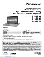 Panasonic TH-42PH12U Operating Instructions Manual