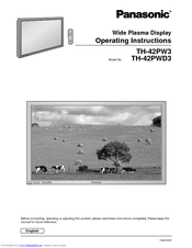 Panasonic Viera TH-42PW3 Operating Instructions Manual
