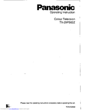Panasonic TX-29PS62Z Operating Instructions Manual