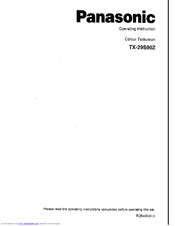 Panasonic TX-29S90Z Operating Instructions Manual
