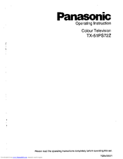 Panasonic TX-51PS72Z Operating Instructions Manual