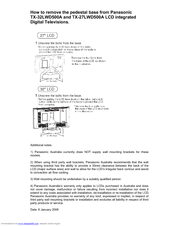 Panasonic TX-27LWD500A Removal Manual