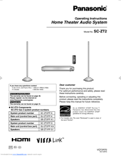 Panasonic SCZT2 - HOME THEATER AUDO SYSTEM Operating Instructions Manual
