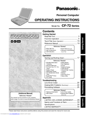 Panasonic CF-72 Series P Operating Instructions Manual