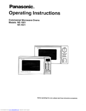 Panasonic NE1051 - MICROWAVE Operating Instructions Manual