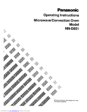 Panasonic NN-D851 Operating Instructions Manual