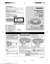 Panasonic RX-D19 Operating Instructions Manual