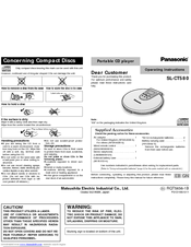Panasonic SLCT580 - PORT. CD PLAYER Operating Instructions Manual