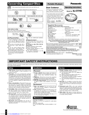 Panasonic SLCT790 - PORT. CD PLAYER Operating Instructions Manual